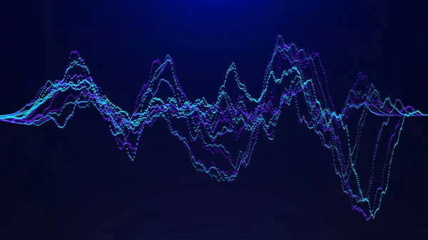 Abstracte achtergrond met dynamische golven. Visualisatie van Big data. Geluidsgolf element. Technologie equalizer voor muziek. — Stockfoto