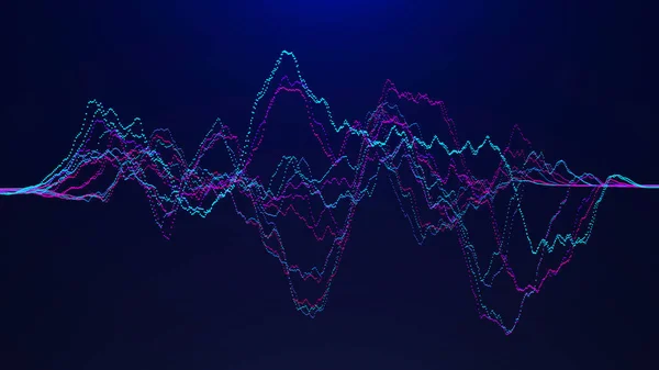 Abstracte achtergrond met dynamische golven. Visualisatie van Big data. Geluidsgolf element. Technologie equalizer voor muziek. — Stockfoto