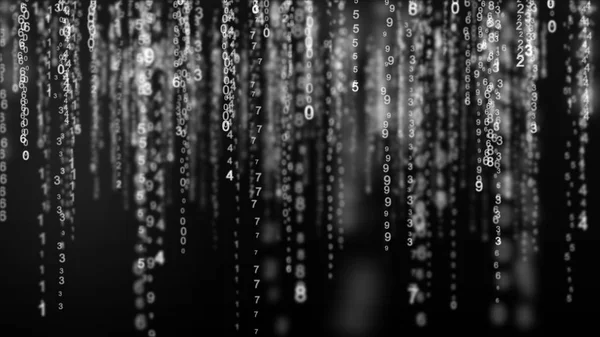 Matriz de fondo digital. Código binario. Concepto de hacker. renderizado 3d —  Fotos de Stock