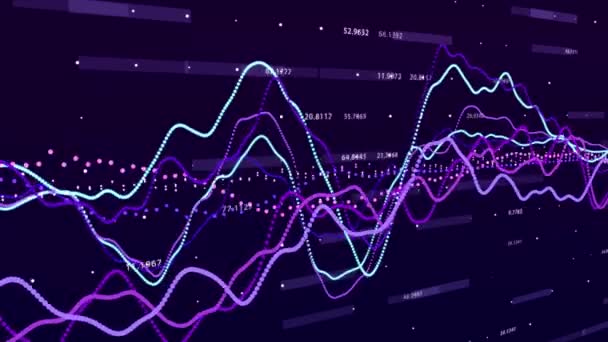 Gráfico Bolsa Visualização Big Data Conceito Gráfico Investimento Renderização — Vídeo de Stock