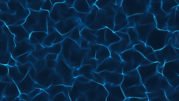 Ola de partículas. Fondo abstracto con una onda dinámica. Big data. renderizado 3d . —  Fotos de Stock