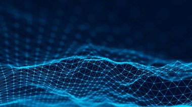 Ağ bağlantı yapısı. Soyut teknoloji arka planı. Bilim geçmişi. Büyük veri dijital arka plan. 3d render.