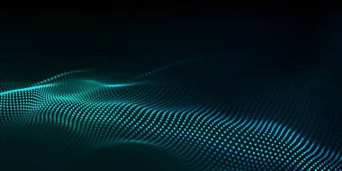 Büyük veri. Fütüristik teknoloji mavi arka plan. Siber teknoloji. Teknoloji arka planı. Dalga 3d.