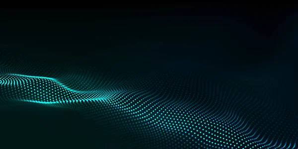 大数据。未来科技蓝色背景。网络技术。技术背景。波 3d. — 图库矢量图片