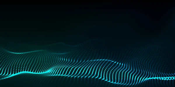 Big data. Futuristic technology blue background. Cyber technology. Technology background. Wave 3d. — Stock Vector