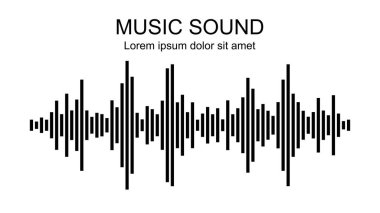Beyaz arka planda vektör müzik ses dalgaları. Ses ekolayzır simgesi.