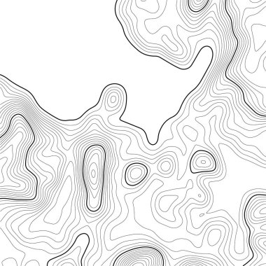 Topografik harita arka planı. Izgara haritası. Kontur. Vektör çizimi.