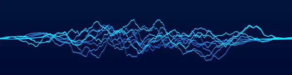 Ondas dinámicas abstractas. Visualización de macrodatos. Elemento de onda sonora. Ecualizador tecnológico para la música. renderizado 3d . — Foto de Stock