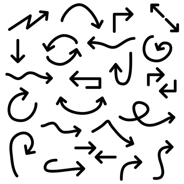 Handgezeichnetes Pfeil-Symbol. Vektor schwarze Pfeile Sammlung. — Stockvektor