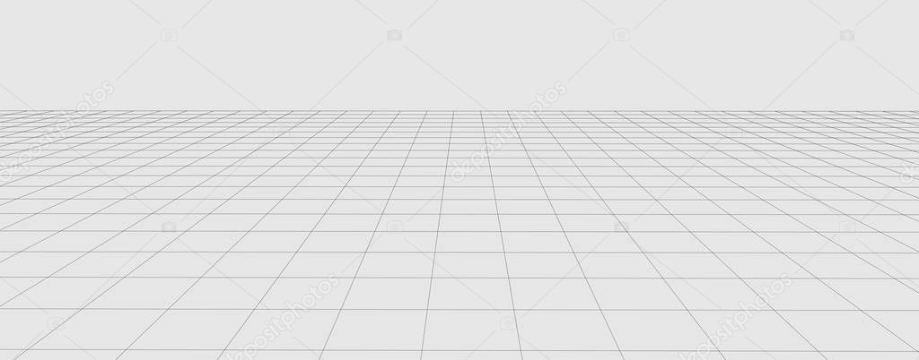 Perspective grid background. Abstract vector wireframe landscape. Abstract mesh background. Vector illustration.