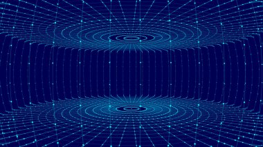 Soyut geometrik arka plan. Büyük veri görselleştirmesi. Noktaları ve çizgileri birbirine bağlayan soyut arka plan. 3d render.
