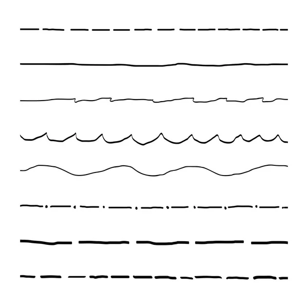 Vector hand drawn line set. Artistic isolated vector ink strokes. — Stock Vector