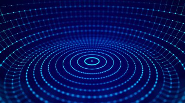 Soyut geometrik arka plan. Büyük veri görselleştirmesi. Noktaları ve çizgileri birbirine bağlayan soyut arka plan. 3d render.