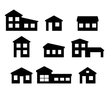 Ev ikonları. Beyaz arkaplanda vektör sembolü .