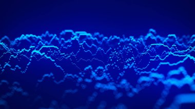 Büyük veri görselleştirme 3D. Teknoloji dalgası dijital arka planı. Analitik temsil.