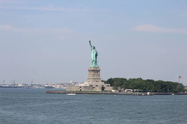 Памятник Свободе Река Гудзон Нью Йорк Эстатуа Либертад Собре Эль — стоковое фото
