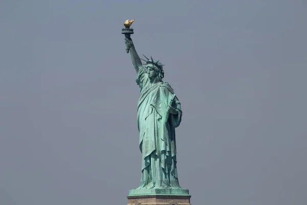 Monumento Liberdade Rio Hudson New York Estatua Libertad Sobre Rio — Fotografia de Stock