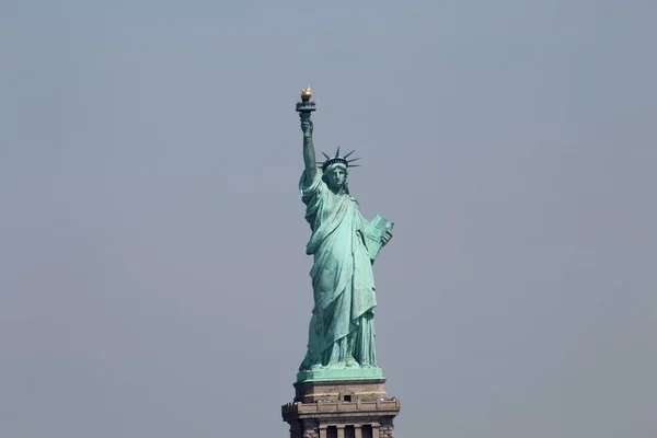 Monumento Liberdade Rio Hudson New York Estatua Libertad Sobre Rio — Fotografia de Stock