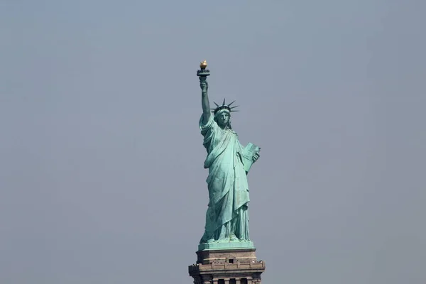 Liberty Monument Hudson Folyó New York Estatua Libertad Sobre Rio — Stock Fotó