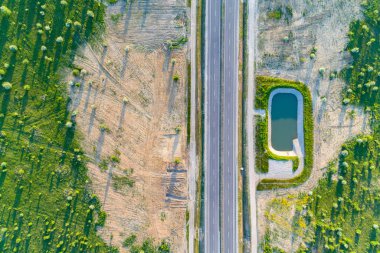 Alanları arasındaki rotada havadan görünümü
