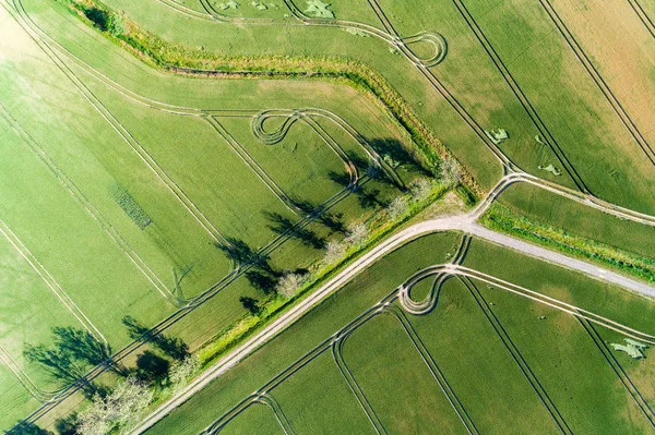 Luchtfoto Het Grote Groene Veld — Stockfoto