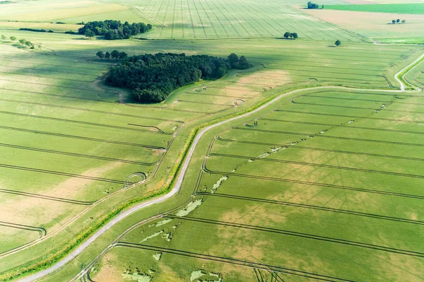 Vista Aérea Sobre Gran Campo Verde —  Fotos de Stock