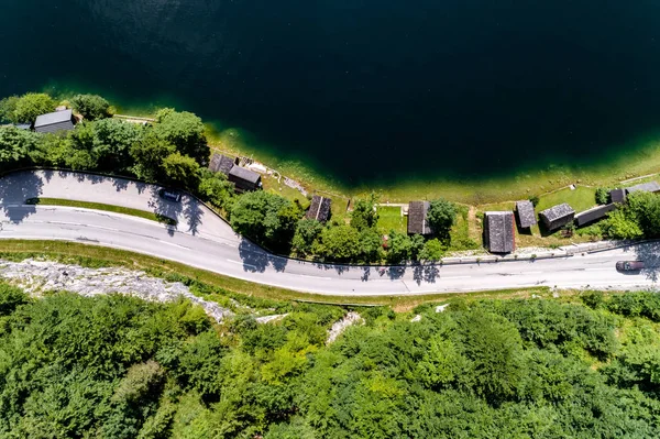 Vista Aérea Del Pequeño Lago Los Alpes Altos Austria — Foto de Stock