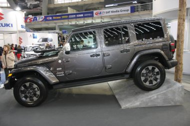Belgrad, Sırbistan-Mart 27,2018: Jeep Wrangler Sahara Ddor Bg araba, 2.2 Mjtd 200hp göster: 06 