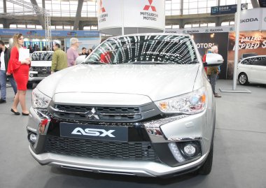 Belgrad, Sırbistan-Mart 27, 2018:Mitsubishi Asx Ddor Bg araba gösterisi 06 