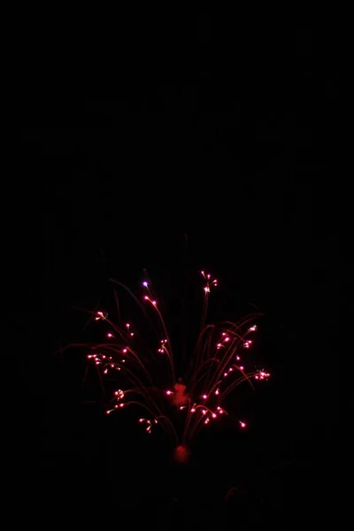 Fogos Artifício Explosão Cor Beleza Através Céu Noturno Como Celebrações — Fotografia de Stock