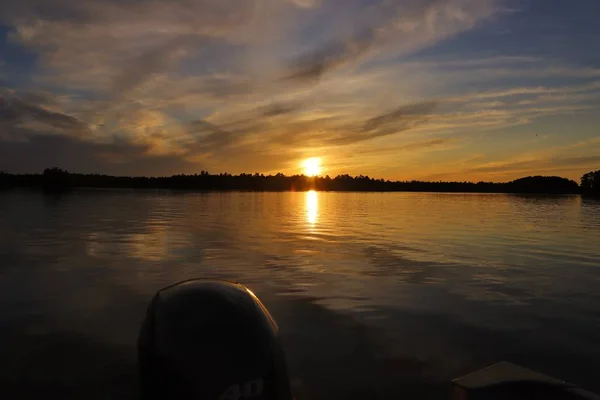 Scenic View Lake Cloudy Sky Sunset Time — Stock Photo, Image