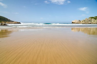 Robberg doğa rezerv plettenberg bay Hint Okyanusu dalgaları. Güney Afrikalı güzel manzara, Güney Afrika, Garden route. Soth Afrika Cennet plaj seyahat deneyimi