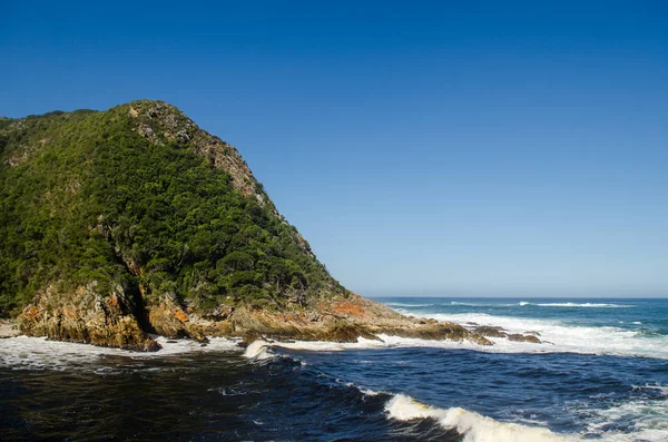 Tsitsikamma Parque Nacional Paisagem Oceano Índico Ondas Rochas África Sul — Fotografia de Stock