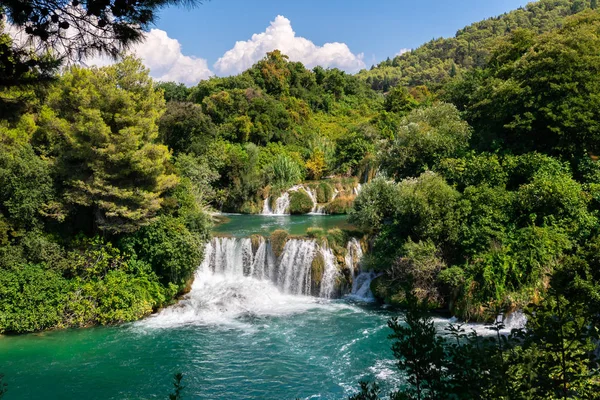 Vízesések Krka Nemzeti Park Dalmácia Horvátország Közelében Sibenik — Stock Fotó