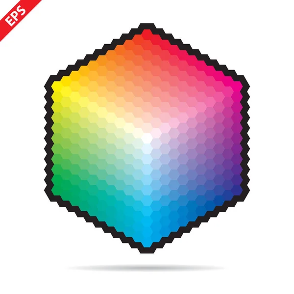 Vektor färgpalett. 331 olika färger i små hexagoner. — Stock vektor