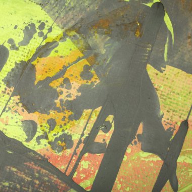 Sanatçılar yağlı boya ile çok renkli yakın plan çekimleri yapıyorlar.