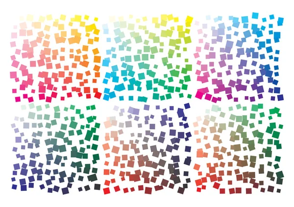 Paleta de colores vectorial en formato A4, tamaño papel 297 x 210 mm. Detalles dispersos caóticamente — Archivo Imágenes Vectoriales