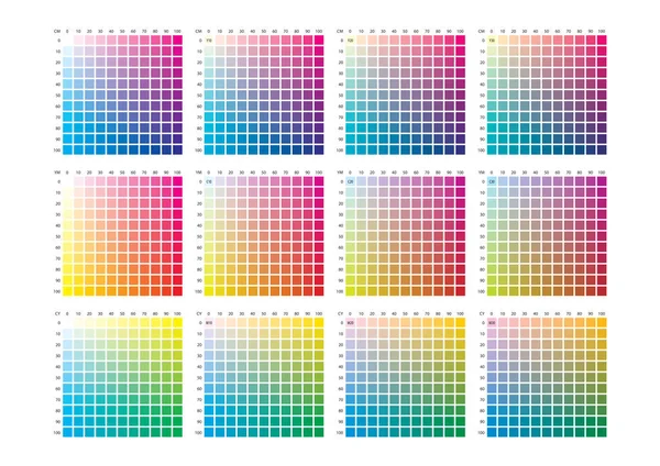 A3 formatında vektör renk paleti, kağıt boyutu 420 x 297 mm