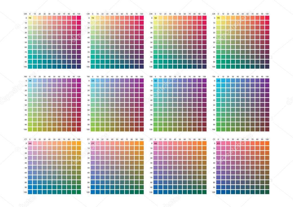 Vector color palette on A3 format, paper size 420 x 297 mm