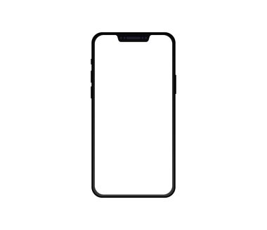 Beyaz ekranlı modern akıllı telefonun yeni versiyonu. Vektör 10