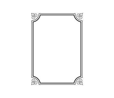 Beyaz arkaplanda izole edilmiş vektör kaligrafi dekoratif çerçeve