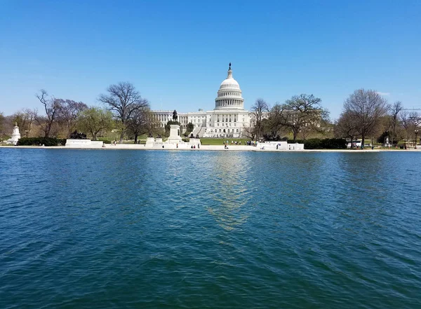 United States Capitol Building Western Facade Seen Capitol Reflecting Pool — Stock Photo, Image