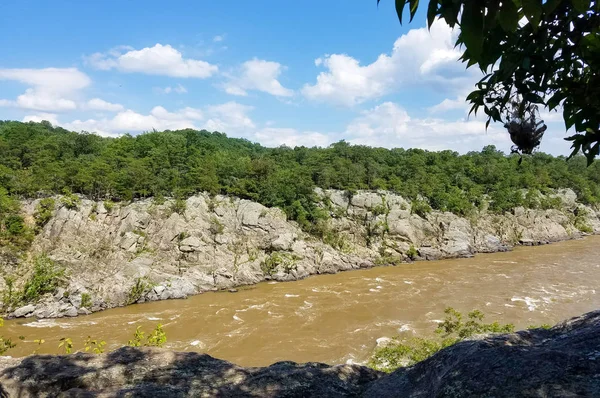 Der Potomac Fluss Angeschwollen Durch Schwere Regenfälle Entlang Der Großen — Stockfoto
