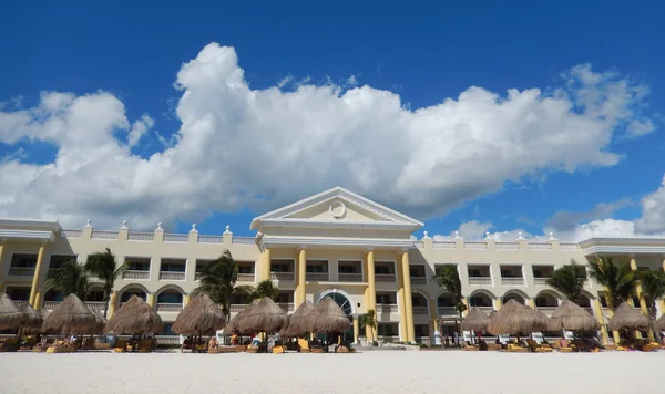 Arquitetura Hotel Luxo Resort Praia Riviera Maya Cancun México — Fotografia de Stock