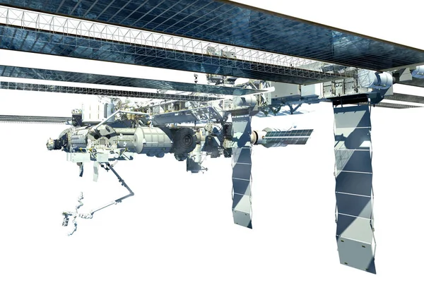 Nemzetközi Űrállomás Renderelése Fájlban Szereplő Munkatervvel — Stock Fotó