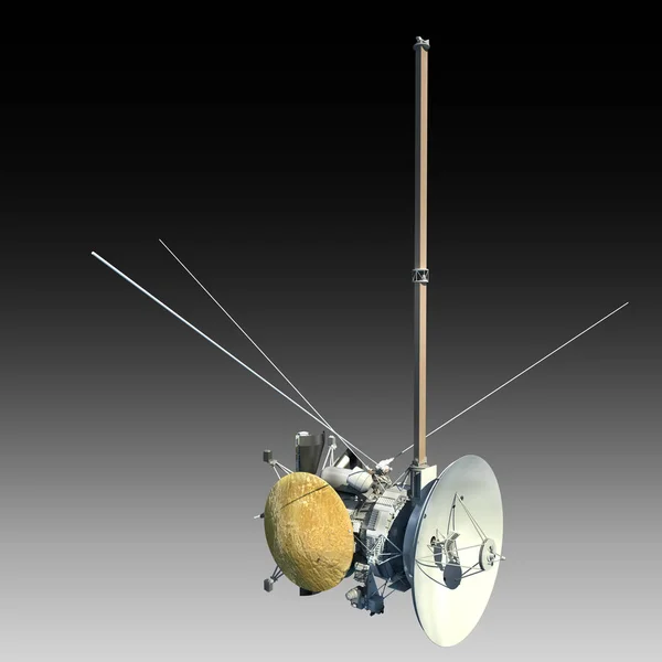 Egy Ember Nélküli Űrhajó Vagy Műholdas Orbiter Vágógörbét Rendering Tartalmazza — Stock Fotó