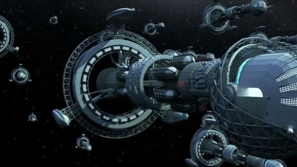 Vaisseau Spatial Extraterrestre Armada Proche Terre Pour Les Voyages Futuristes — Video