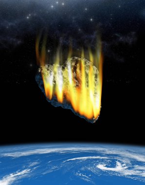 bir kalp 3D çizimi dünya ile çarpışma rotasında bir asteroid şeklinde. Nasa tarafından döşenmiş bu görüntü unsurları.