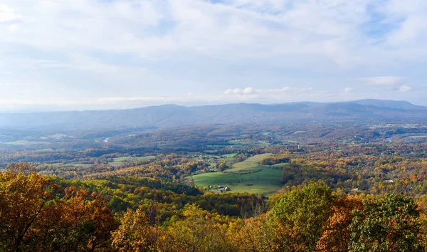 Vue Aérienne Vallée Shenandoah Des Appalaches Aux Couleurs Vives Automne — Photo