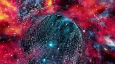 Solucan deliği uçuş yıldız ve yıldızlararası gaz oluşan bir güç alanı kırmızı kaymıştır kılavuz ile başka bir boyut ilmekledi